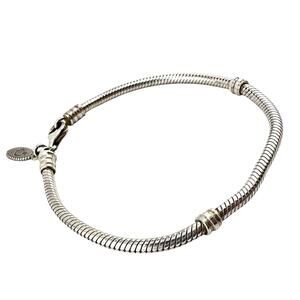 Pandora 925 Authentic Sterling Silver Snake Chain Charm 7” 12.8g Bracelet